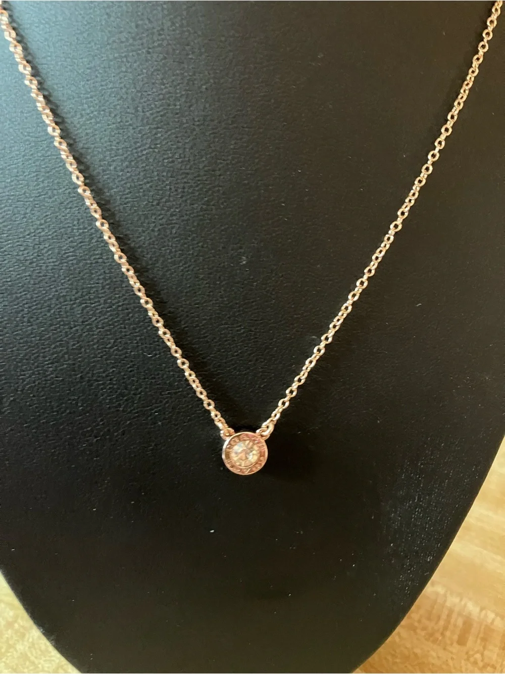 🌸Coach Rose Gold Signature Crystal Necklace